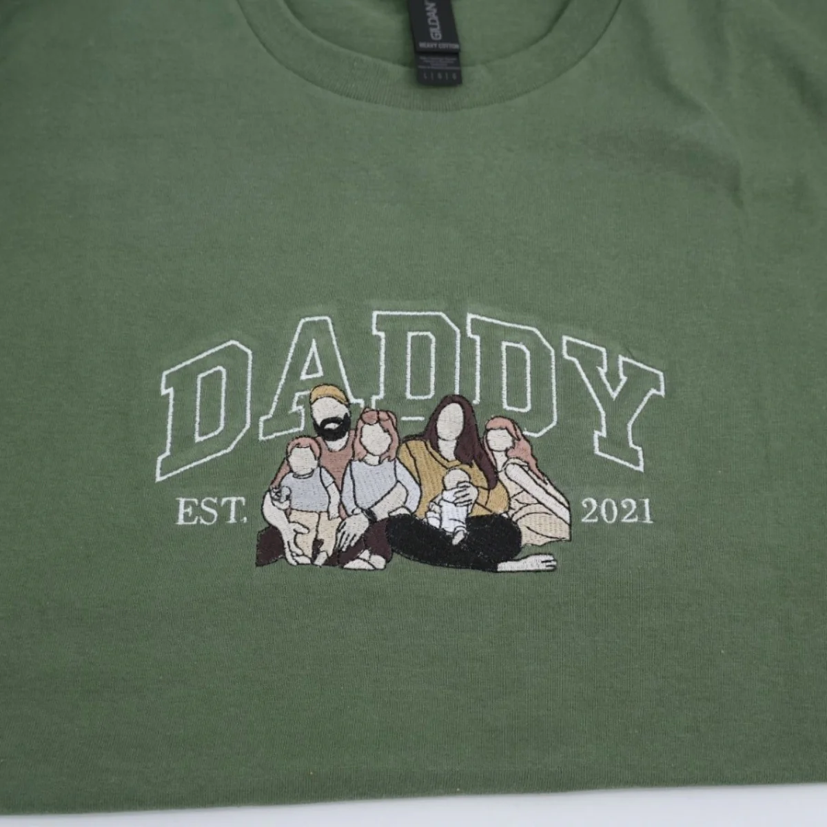 Varsity Dad Custom T-Shirt - Father Child Embroidered Shirt - Perfect New Dad Gift - Image 6