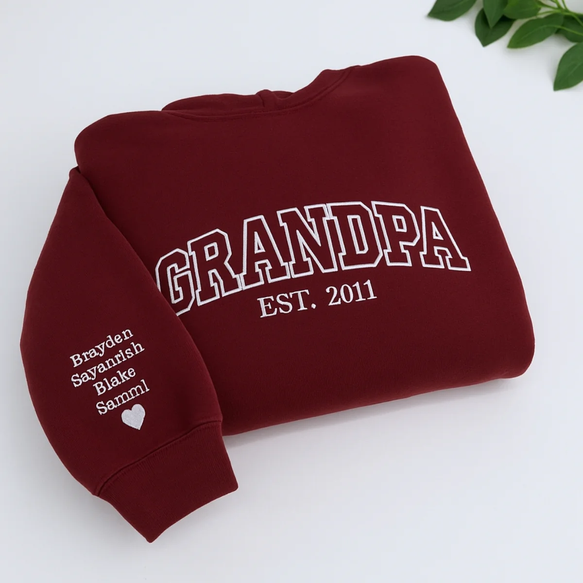 Varsity Grandpa Hoodie - Personalized Grandchildren Names Embroidered - Perfect Grandpa Gift - Image 2