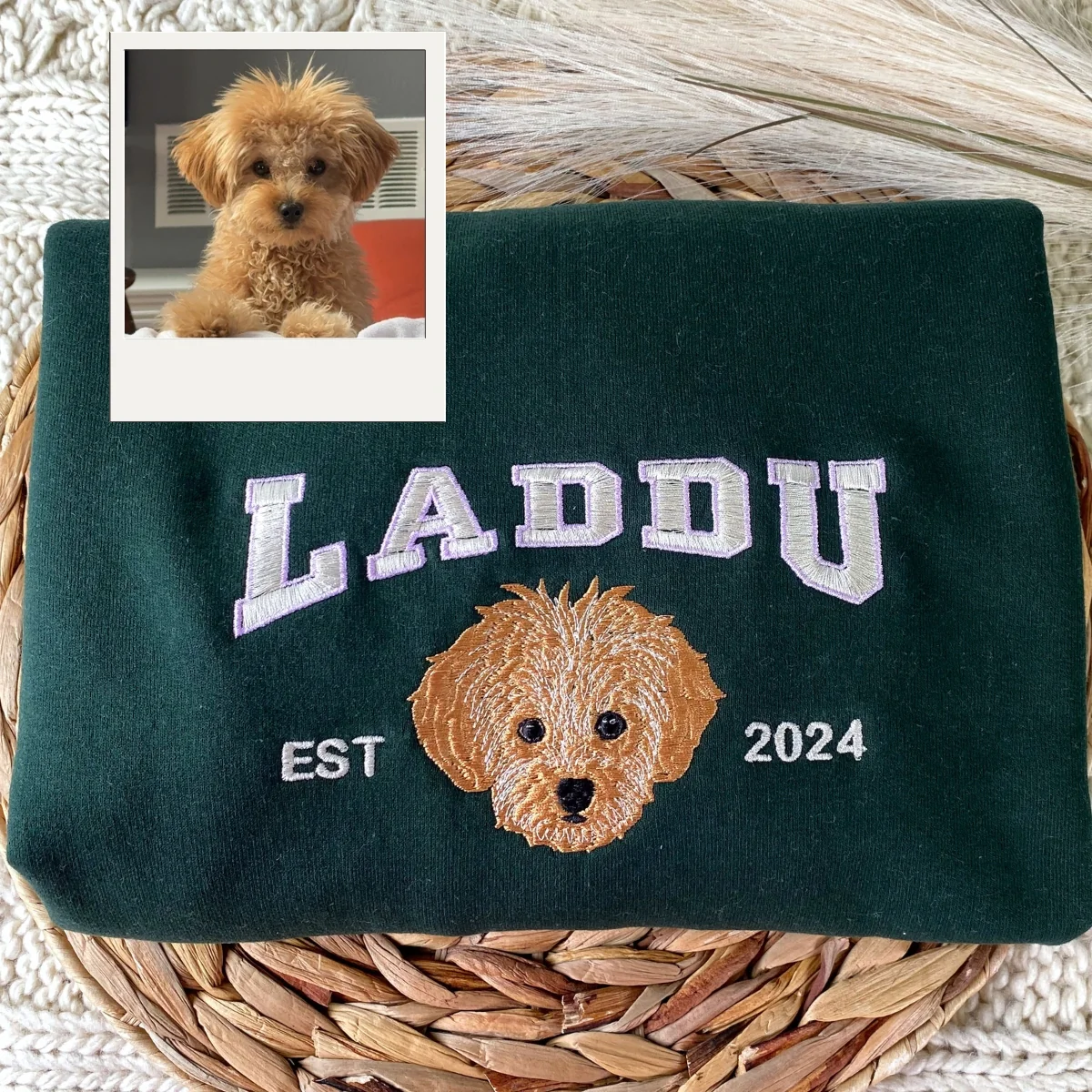 Varsity Pet Portrait Hoodies - Custom Dog Face Embroidered Sweatshirts - Pet Lover Gifts for Dog Moms & Dads - Image 7