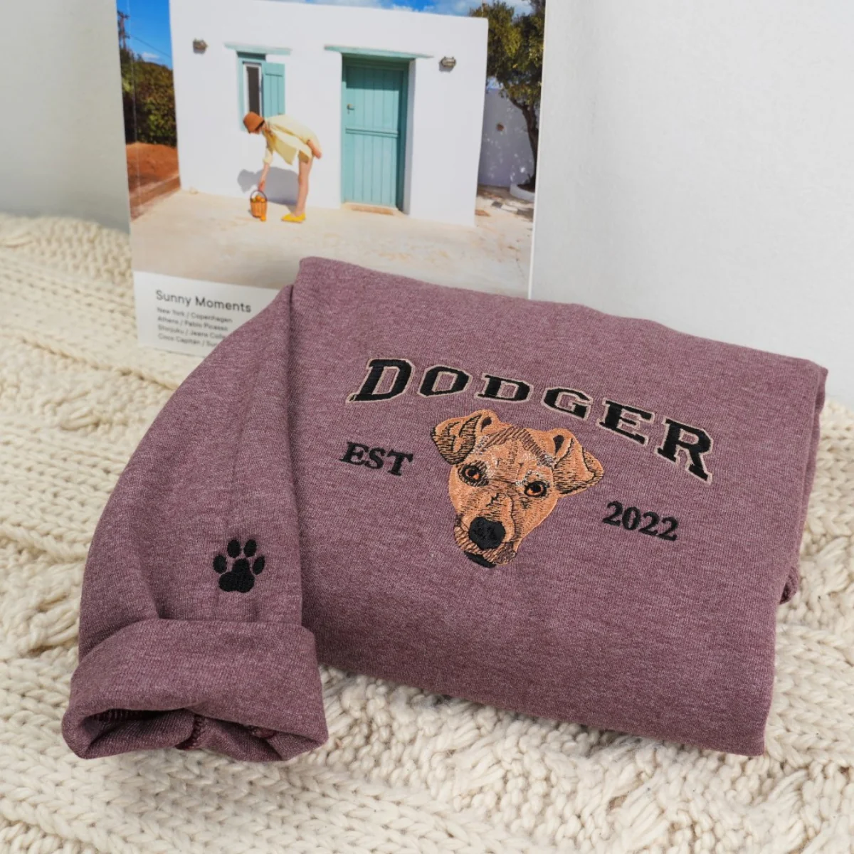 Varsity Pet Portrait Hoodies - Custom Dog Name Embroidered University Style Sweatshirts - College Pet Gift - Image 7