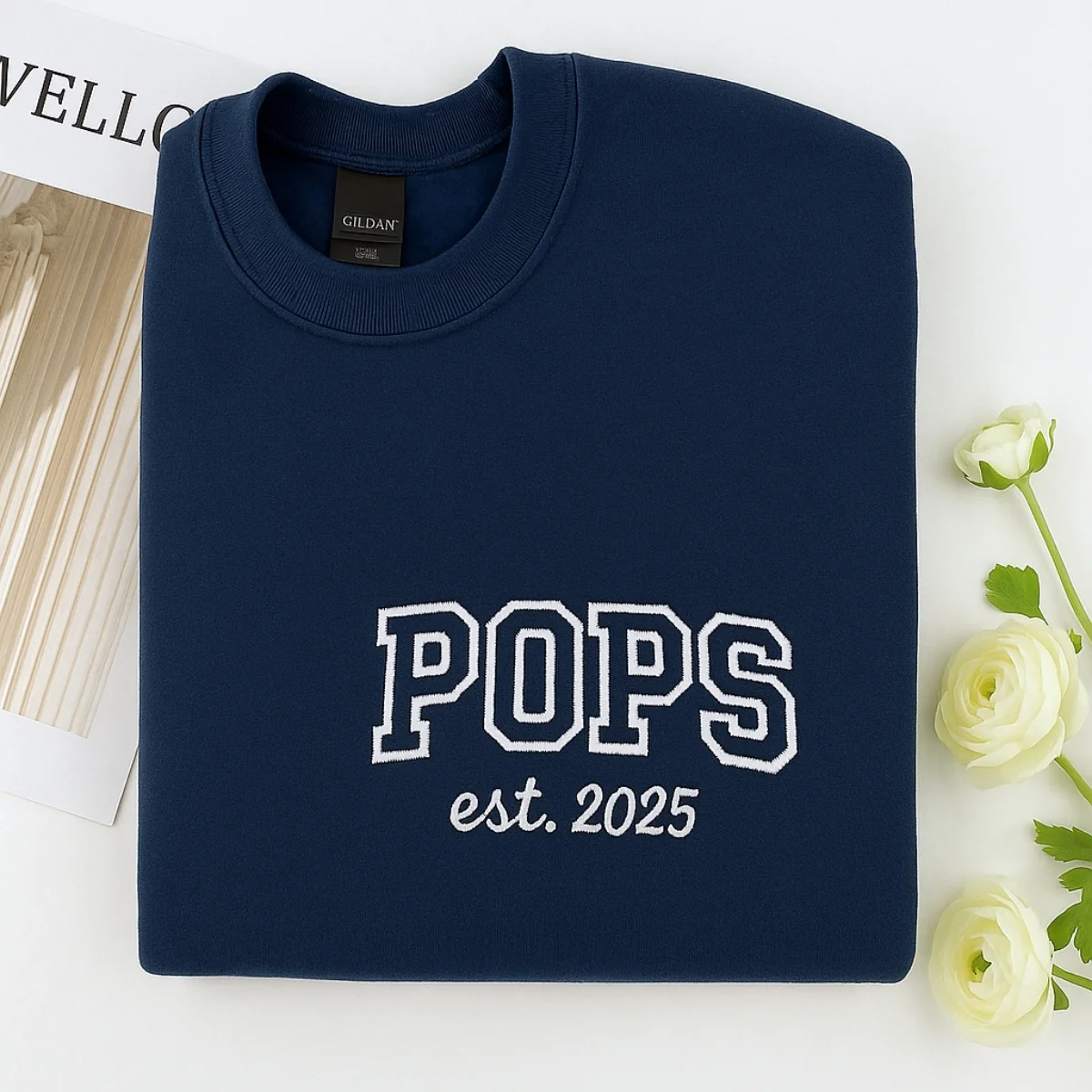 Custom Varsity Pops Sweatshirt - Personalized Grandchild Name Embroidered - Perfect Grandpa Gift - Image 3