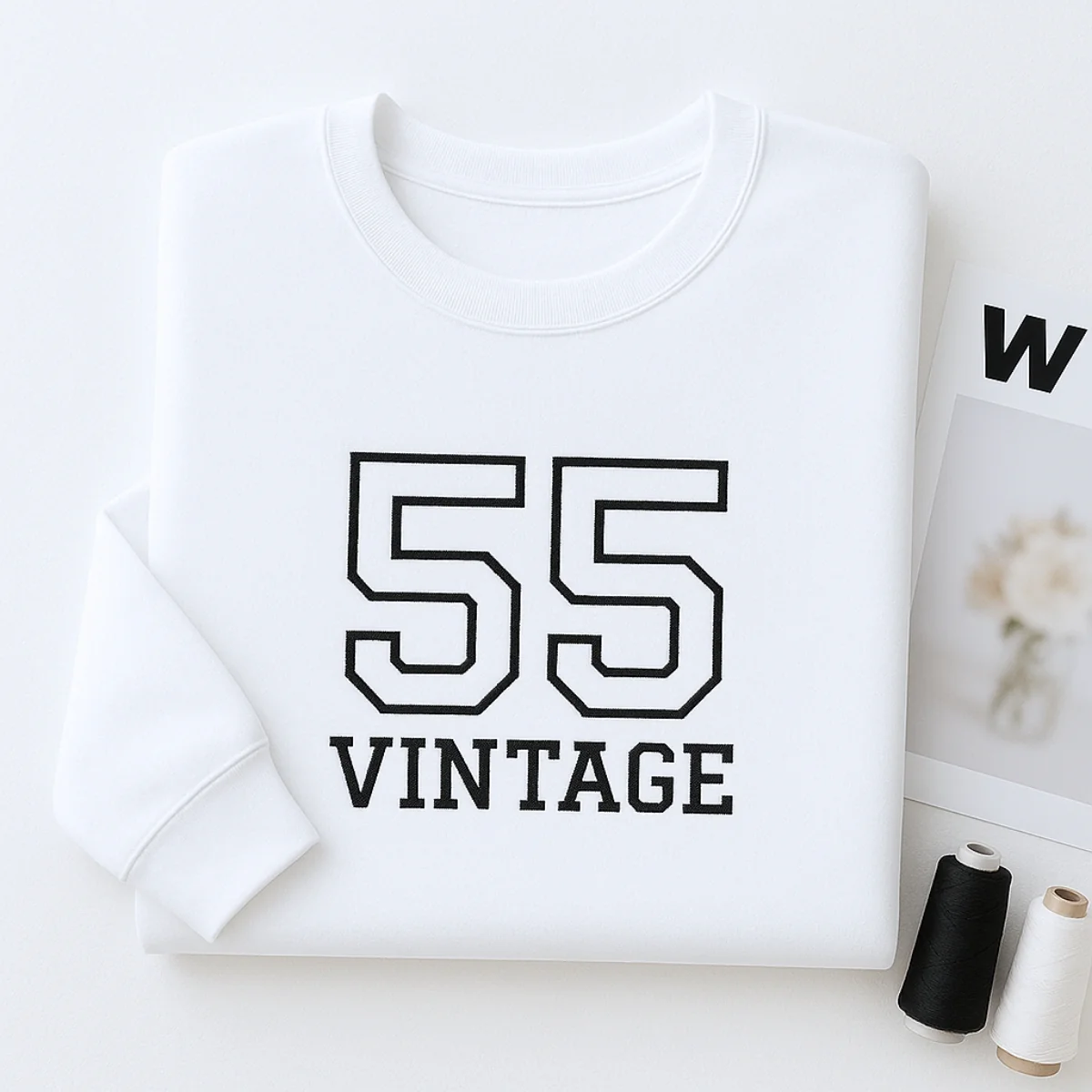 Vintage 55 Hoodies - Custom Retro Embroidered Sweatshirts - Perfect 70th Birthday Gift - Image 3