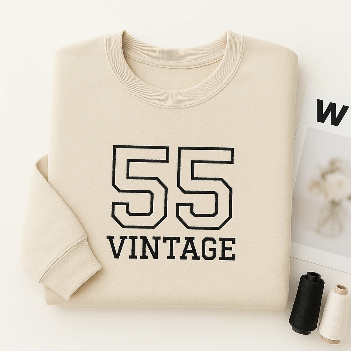 Vintage 55 Hoodies - Custom Retro Embroidered Sweatshirts - Perfect 70th Birthday Gift - Image 4