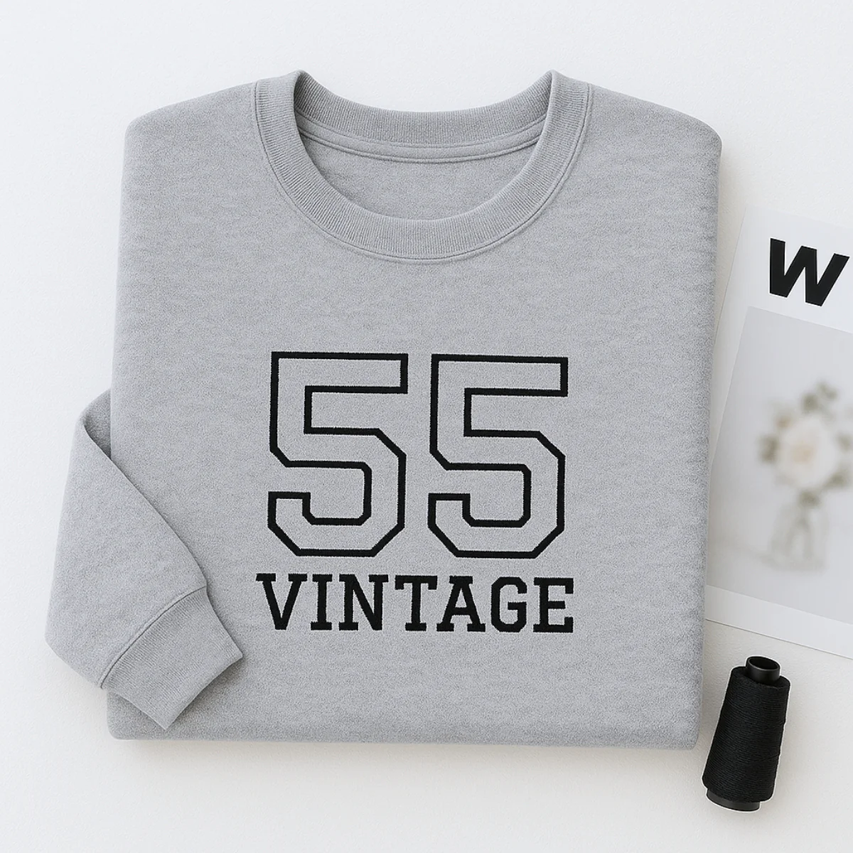 Vintage 55 Hoodies - Custom Retro Embroidered Sweatshirts - Perfect 70th Birthday Gift - Image 5