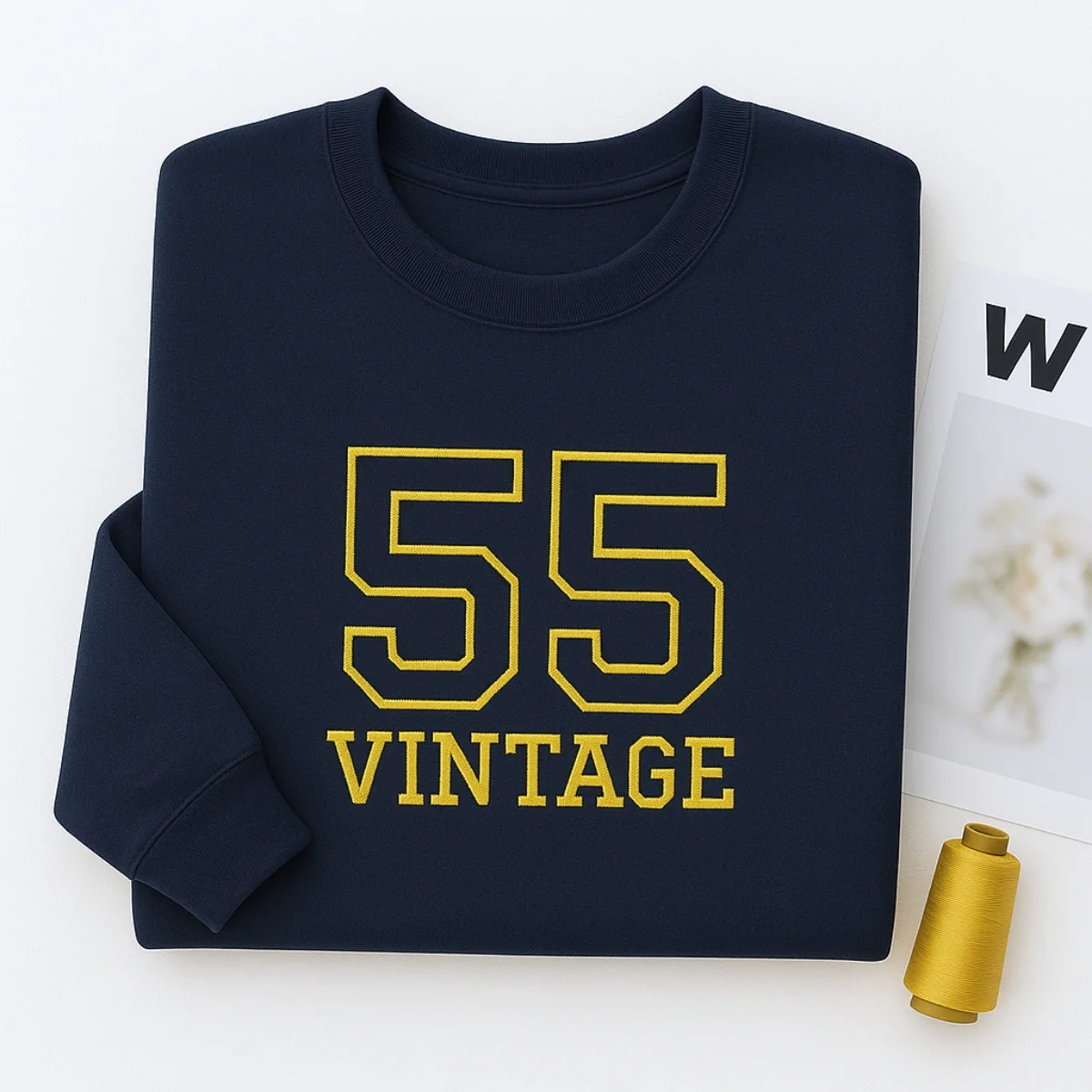Vintage 55 Hoodies - Custom Retro Embroidered Sweatshirts - Perfect 70th Birthday Gift - Image 6