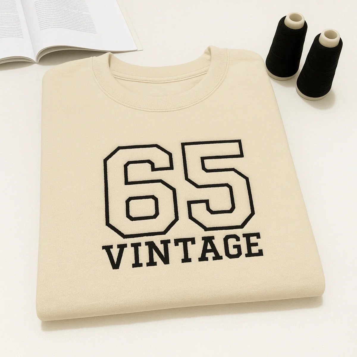 Vintage 65 Hoodies - Custom Retro Embroidered Sweatshirts - Perfect 60th Birthday Gift - Image 4