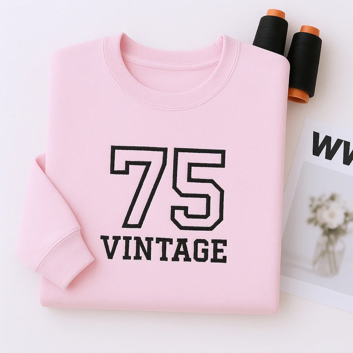 Vintage 75 Hoodies - Custom Retro Embroidered Sweatshirts - Perfect 50th Birthday Gift - Image 3