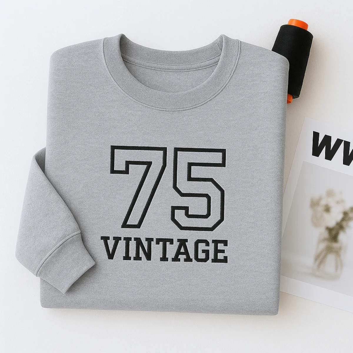 Vintage 75 Hoodies - Custom Retro Embroidered Sweatshirts - Perfect 50th Birthday Gift - Image 6