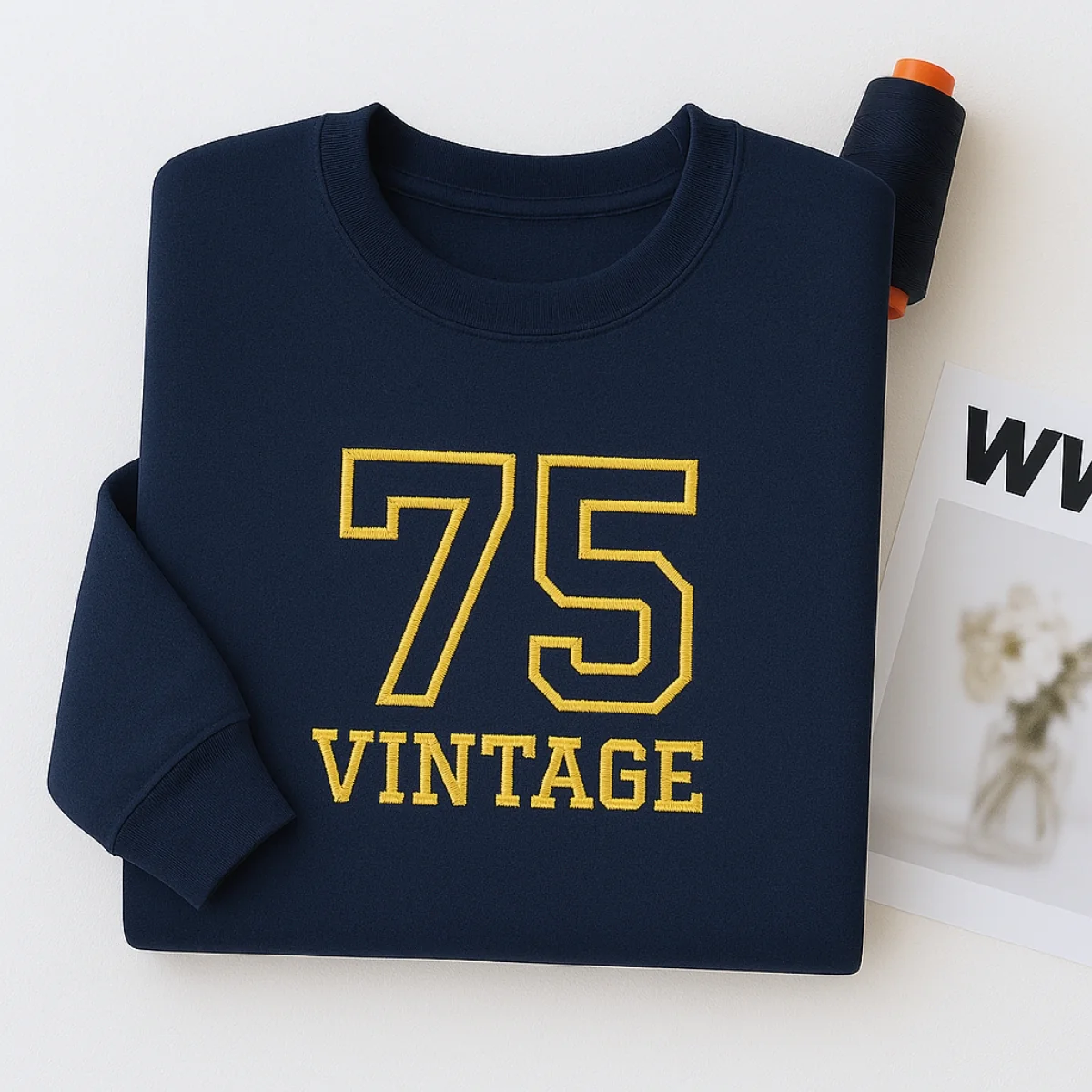 Vintage 75 Hoodies - Custom Retro Embroidered Sweatshirts - Perfect 50th Birthday Gift - Image 7