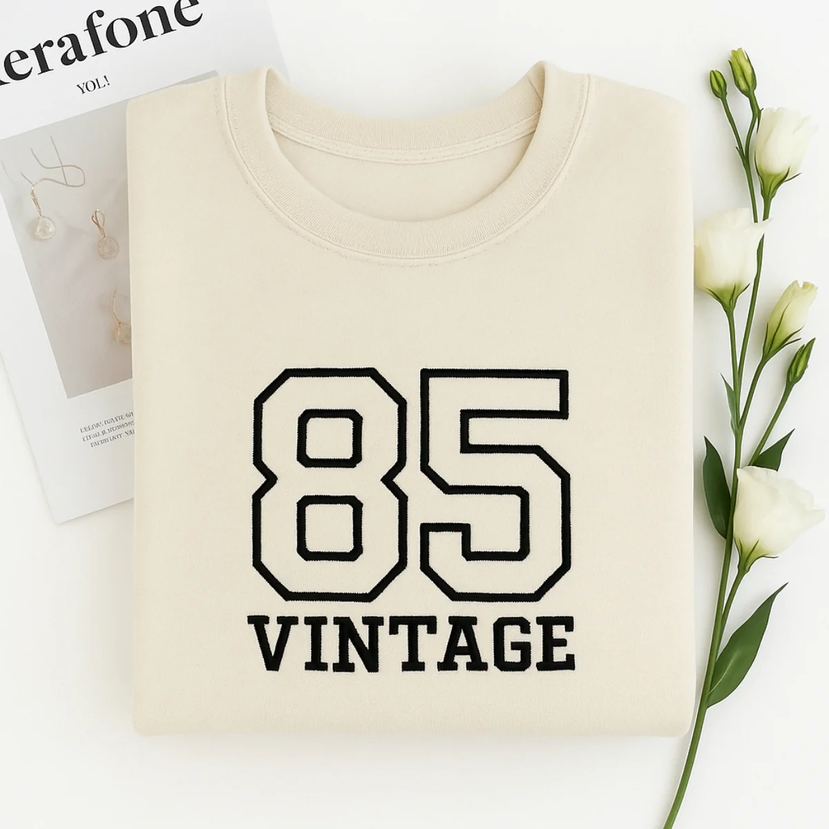 Vintage 85 Hoodies - Custom Retro Embroidered Sweatshirts - Perfect 40th Birthday Gift - Image 5