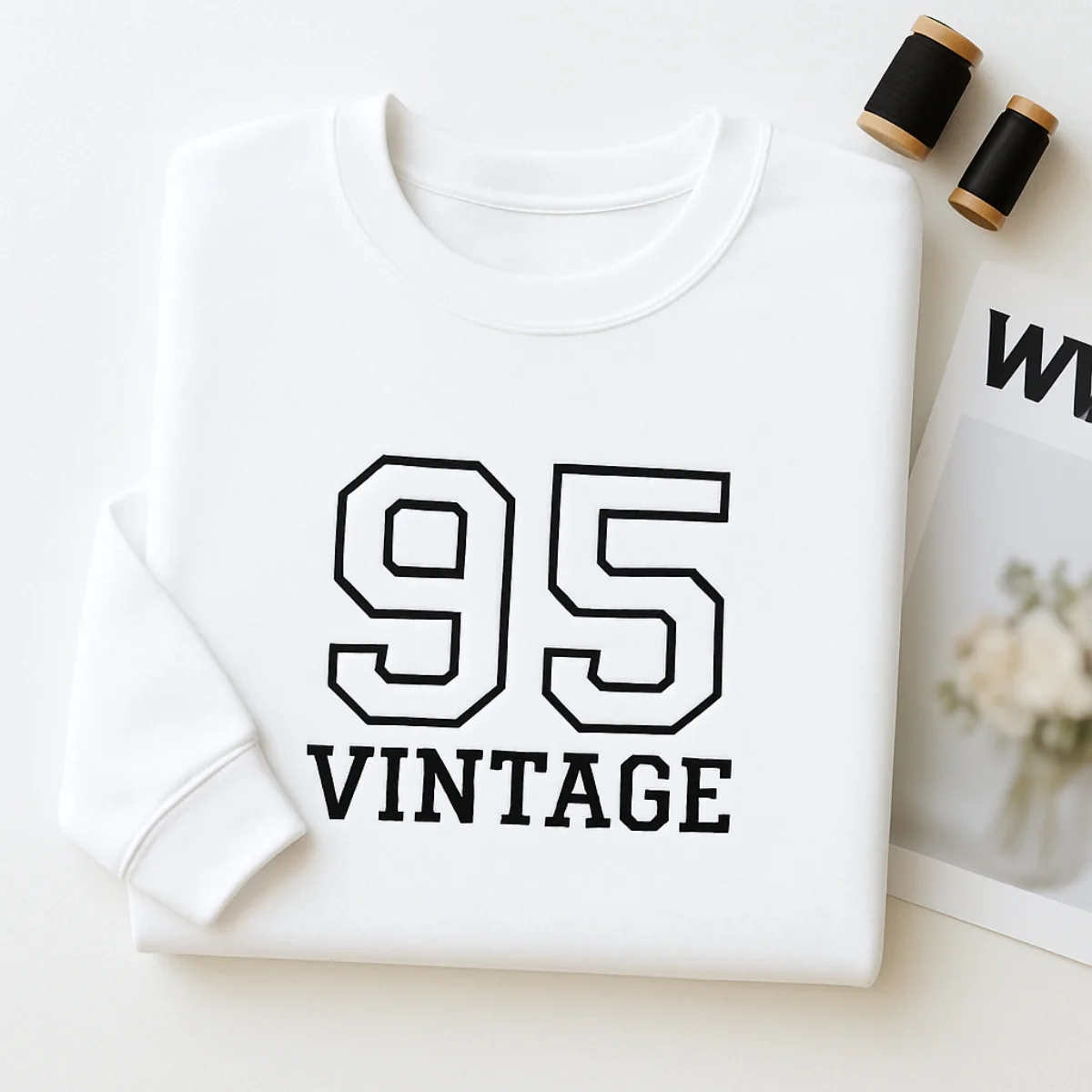 Vintage 95 Hoodies - Custom Retro Embroidered Sweatshirts - Perfect 30th Birthday Gift - Image 3