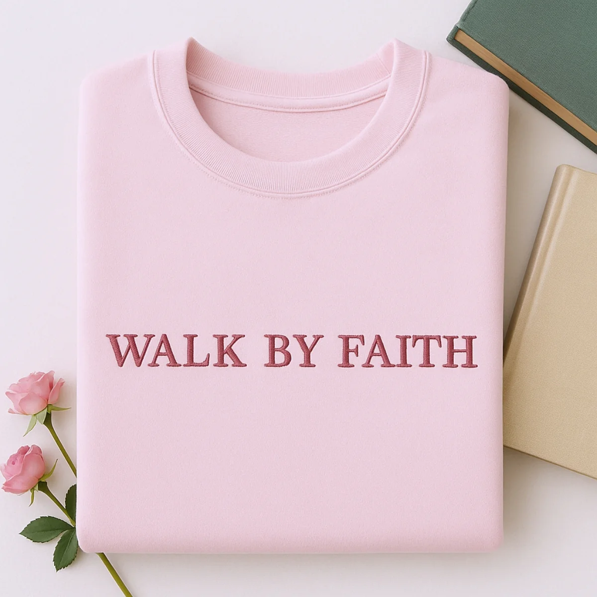 Walk By Faith Sweatshirts - Christian Biblical Embroidered Apparel - 2 Corinthians 5:7 Gift - Image 3